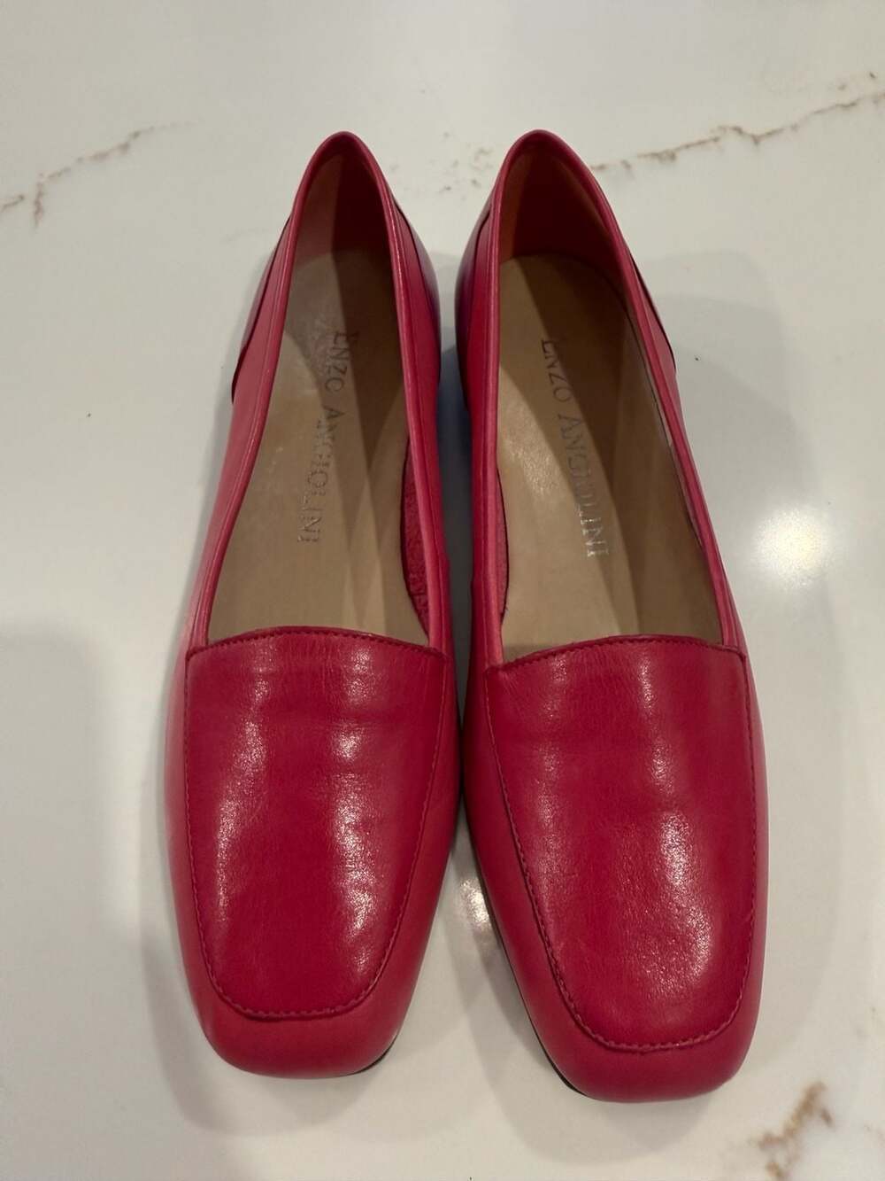 Vintage Enzo Angiolini Liberty Pink Leather Loafer Flats Made in Brazil Size 7